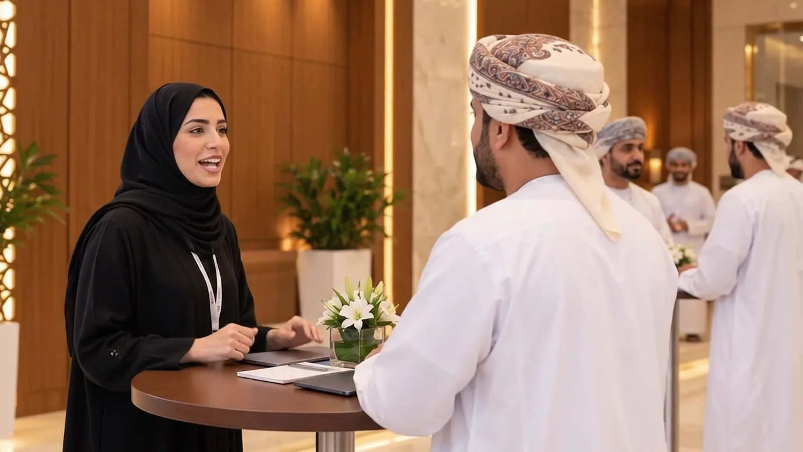 Illustrative Omani classroom with a female instructor